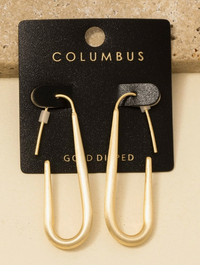Ariana Brushed Oval Earrings - Gold