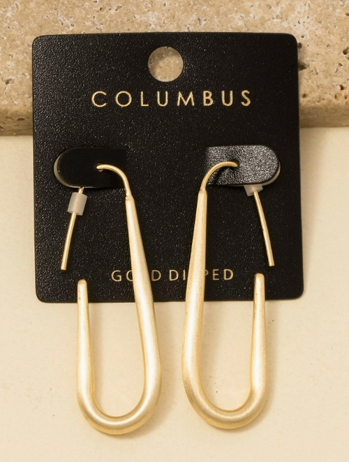 Ariana Brushed Oval Earrings - Gold