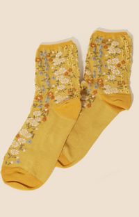 Daisy Flower Socks - Yellow