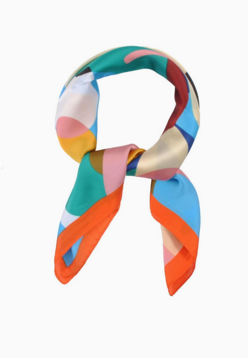 Alma Abstract Flower Print Square Scarf
