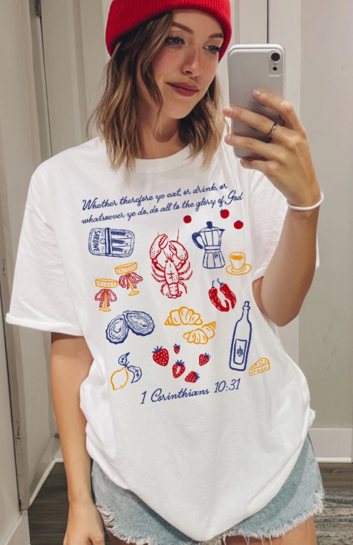 Glory Oversized Graphic Tee White
