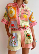 Lilly Flower Belted Shorts