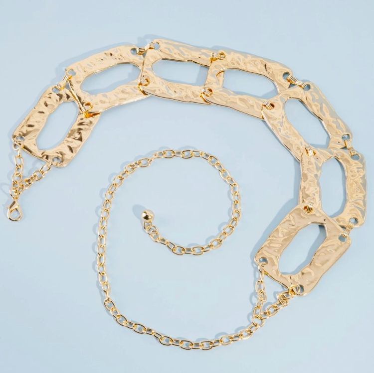 Mila Hammered Link Belt - Gold