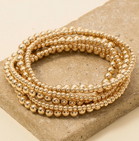 Arya Beaded Bracelet Set - Gold