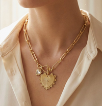 Julieta Double Heart Chain Necklace Gold