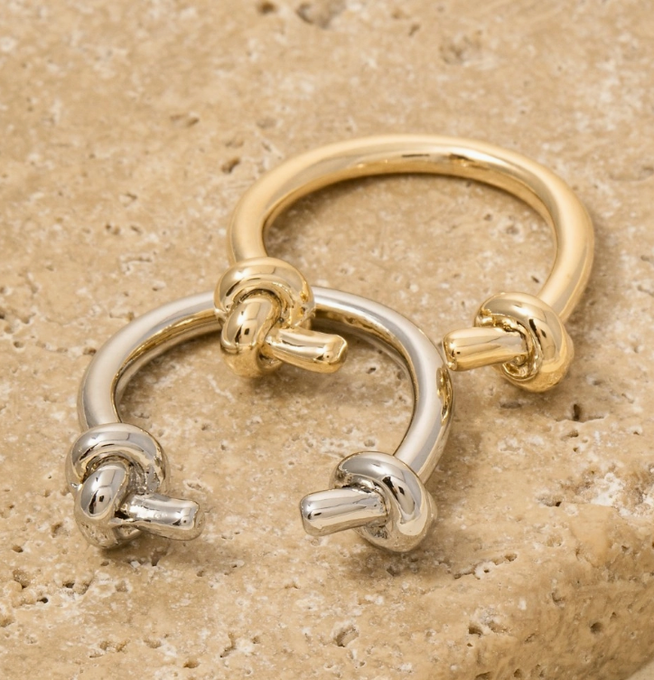 Ella Knotted Open Band Ring – Silver