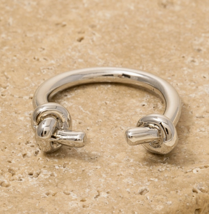 Ella Knotted Open Band Ring – Silver