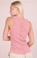 Avery Button Down Knit Tank – Blush