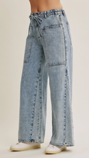 Emery Oversized Pockets Wide-Leg Jeans