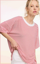 Ana Striped Top - Tomato