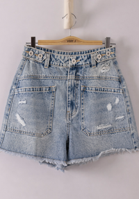 Ada Denim Shorts - Light Indigo