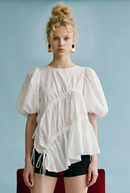 Vivienne Asymmetric Tiered Top – White