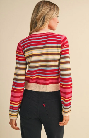 Kandi Multi-Color Striped Cardigan
