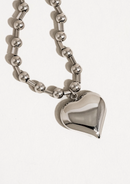 Gia Heart Necklace - Silver