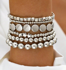 Billie Stretch Bracelet Stack - Silver