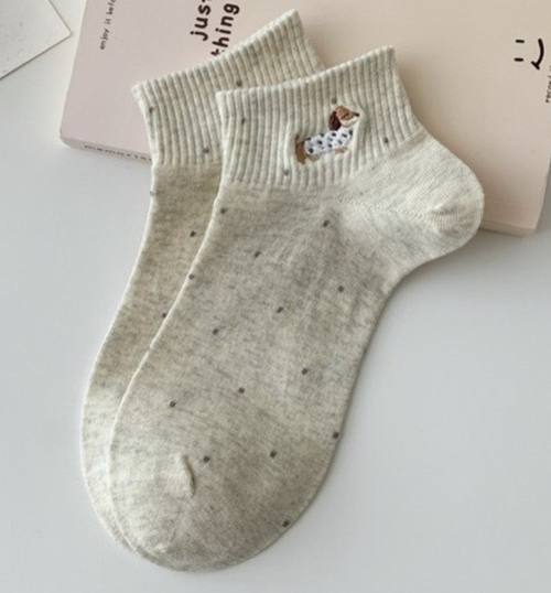Scooter Dachshund Ankle Socks - Grey