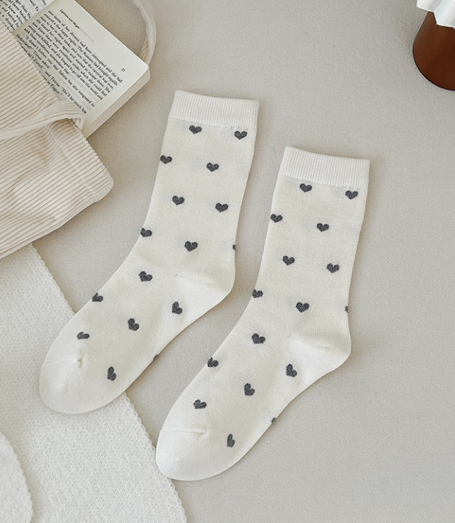 Sweetheart Crew Socks - White