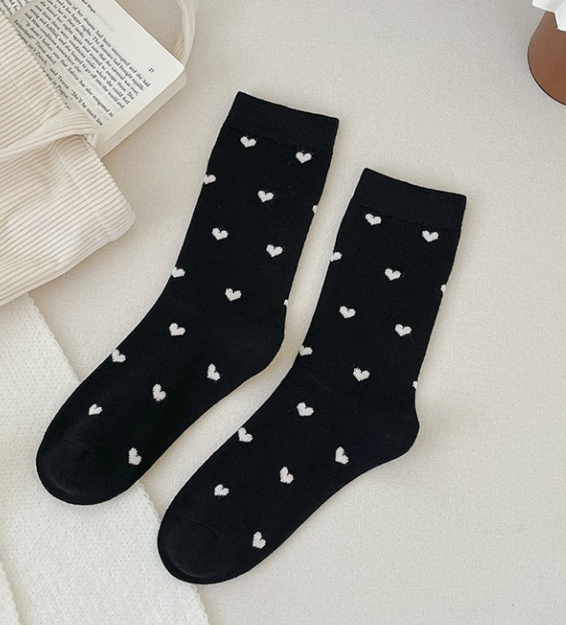 Sweetheart Crew Socks - Black