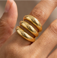 Stephanie Triple Layered Band Ring – Gold