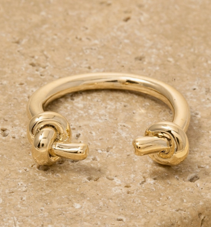 Ella Knotted Open Band Ring – Gold