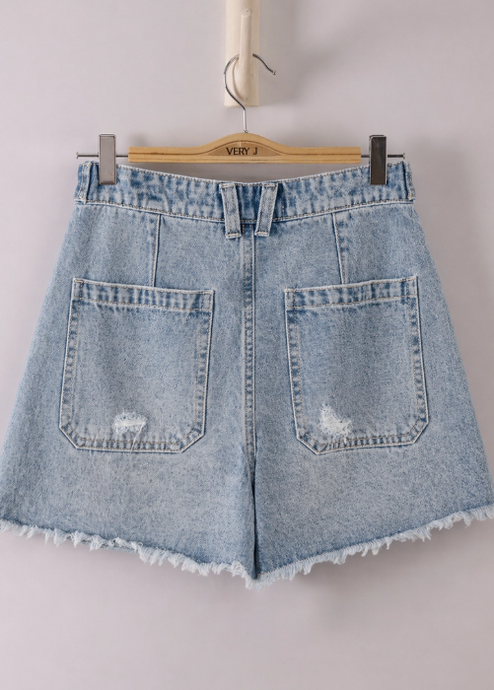 Ada Denim Shorts - Light Indigo