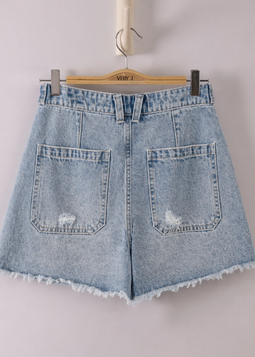 Ada Denim Shorts - Light Indigo
