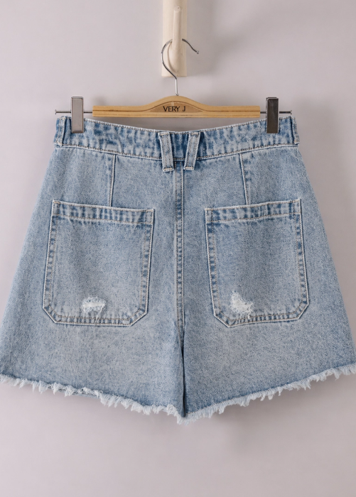Ada Denim Shorts - Light Indigo