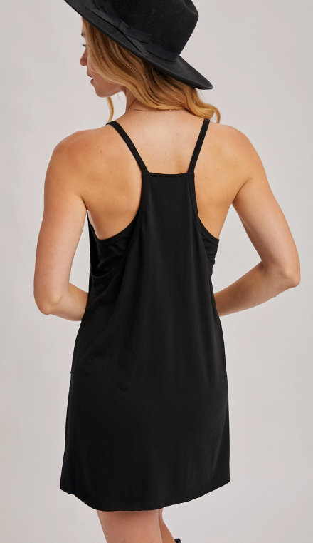 Ava Built-In Shorts Dress Black