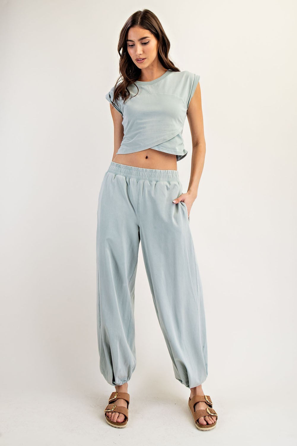Solid Jogger Sweatpants Topaz Green