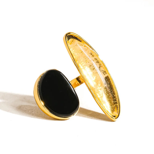 Veda Statement Ring - Black Agate