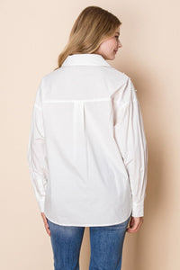 Pearl Luxe Button Down Top