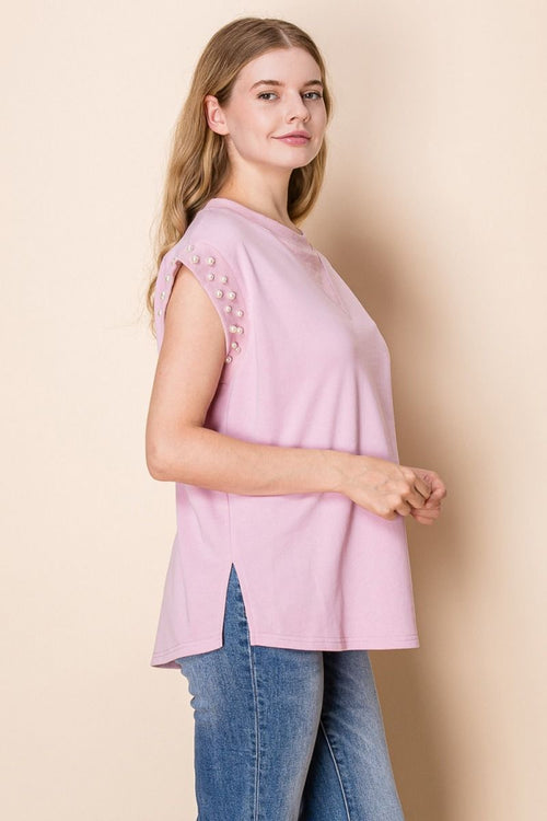 Oversized Pearl Beaded Top